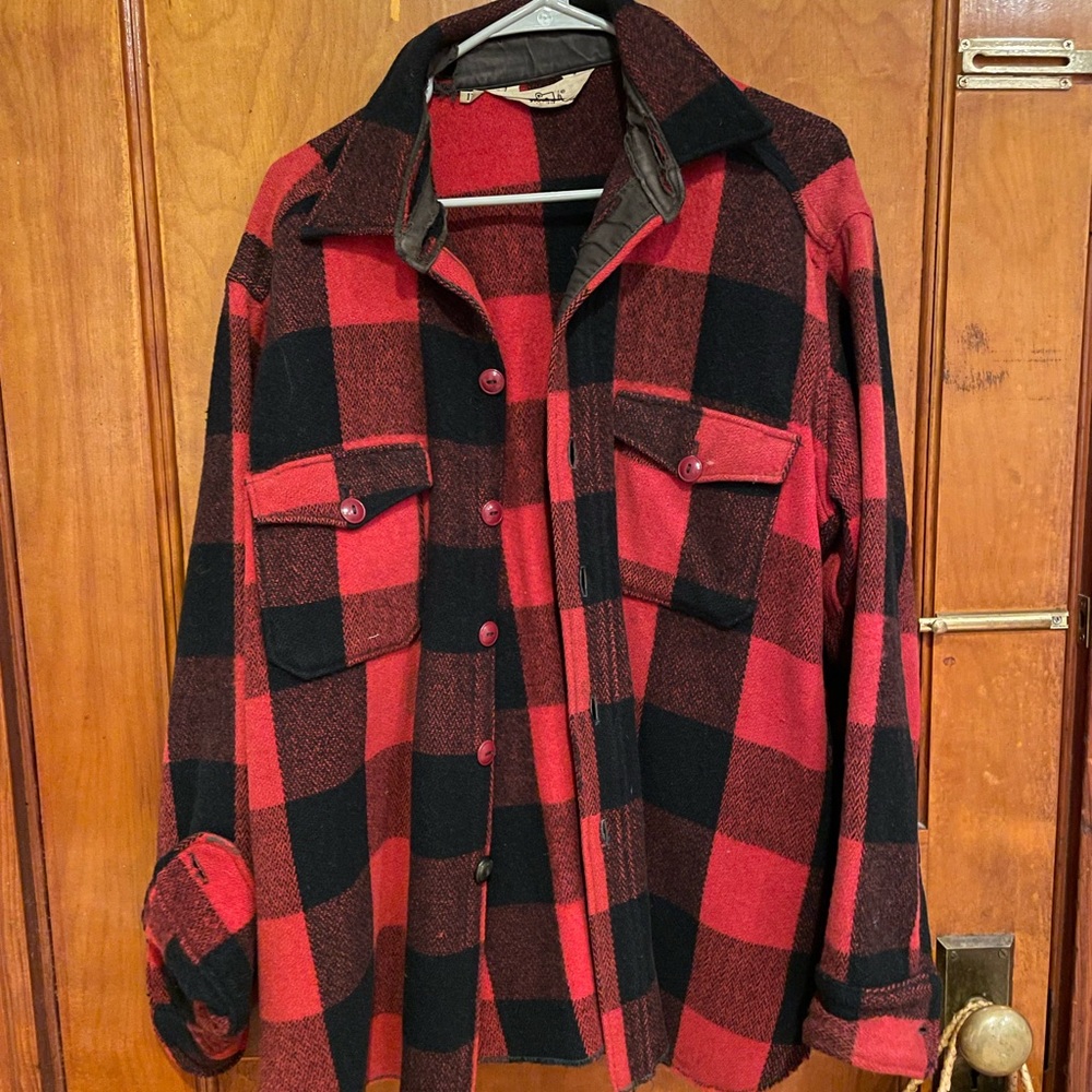 Woolrich Vintage Classic Red and Black Checkered Coat